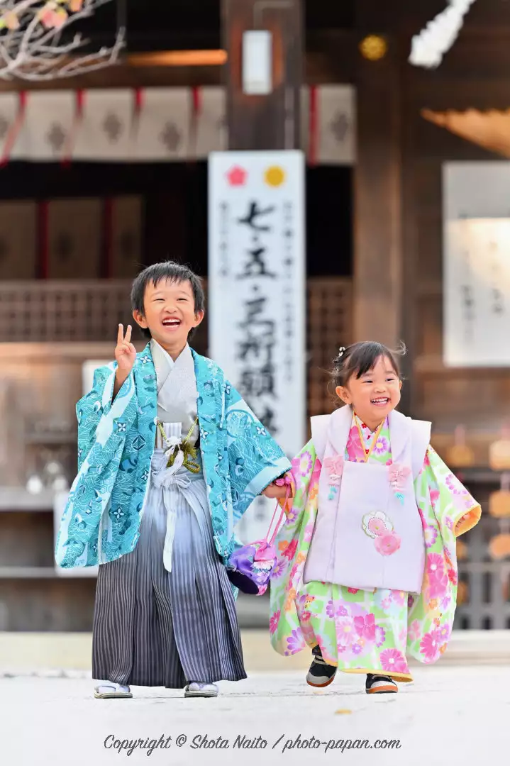 磐田市の見付天神にて七五三参り