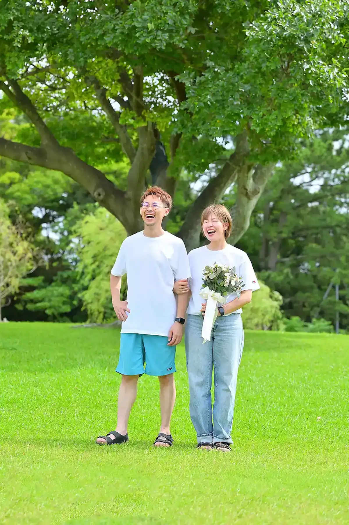 浜名湖ガーデンパークで撮影したカップルのブライダル前撮り写真